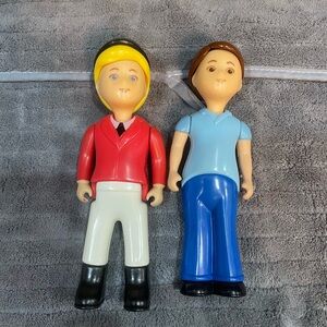 Vintage Little Tikes Dollhouse English Horse Rider Boy  6" & Girl Figures